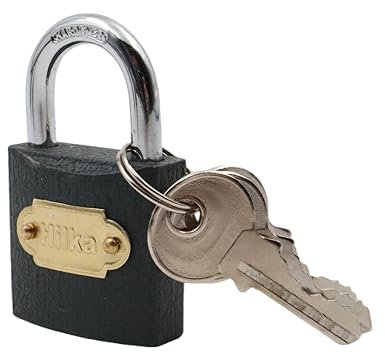 Hilka 70405030 32mm Iron Padlock, Black