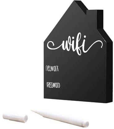 Hausförmige WiFi-Tafel, stehend, löschbar, Holz, Schilder, Geschäftsinformationen, Anzeigetafel mit/ohne Schreibstift, Konferenzraum