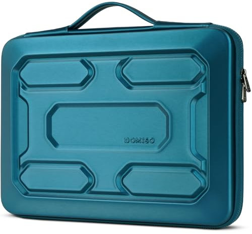 DOMISO 13,3 pollici Custodia per laptop da con manico Custodia protettiva in EVA impermeabile antiurto per 13-13.3 inch Notebooks 13 MacBook Air MacBook Pro Retina Dell XPS 13 HP,Turchese