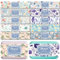 CREATCABIN 100 Stück Blumenseifenverpackung 10 Stile Kunstseifenpapier Wickelband Vertikale Seifenanhänger Hüllen Mit Tectorial Membran Für Verpackung Handgemachter Seifenstücke 5x21cm Lila Blau Serie