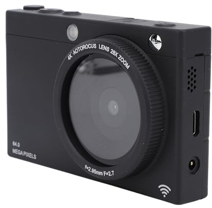 Appareil Photo Numérique 4K 64 MP, Caméra de HD WiFi Autofocus avec Zoom Numérique 28X, Appareils Photo de Voyage Compacts pour la Photographie et la Vidéo, Filtres