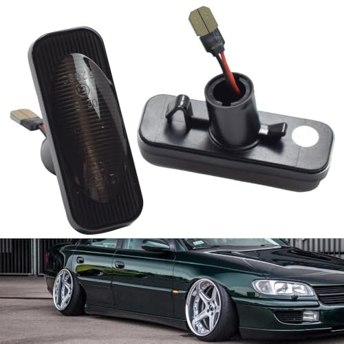 Hacreyatu 2 Stück LED Blinker für Opel Omega B 1994.09-2003.07 (schwarz)