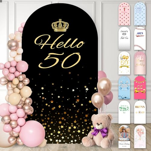 Housse d'arche personnalisée en élasthanne ajustée Support d'arche 1,2 à 2,3 m Tissu pour décoration de mariage, fête d'anniversaire, fête prénatale