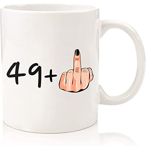 Tasses À Café I Am 49 Plus 1 Middle Finger 50Th for White Tasse Personnalisable Idéal Mug Ceramique Drôle Tasse À Thé pour Collègue Anniversaire Travail 330ML