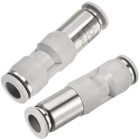 MiJunHD 2PCS Pneumatic Check Valve, 10mm Inner Dia. Non Return Check Valve, Straight One Way Valve Push to Connect Quick Connector for Vacuum Air Compressor Pump