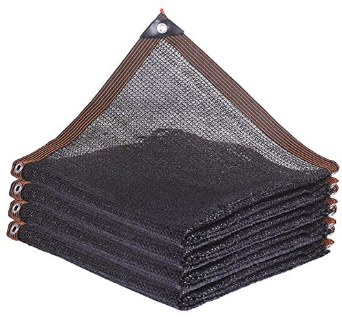 Rete ombreggiante nera per serre, 5 x 8 m, con occhielli, design a 3 pin, per giardino, pergola, patio, piante, serra, pollaio, copertura parasole per esterni