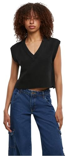 Urban Classics Damen Pullunder Ladies Soft Knit Pullunder, Damen-Pullunder aus weichem Strick, V-Ausschnitt, kurz geschnitten, Größen XS - XL