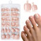 LunarCharm 120 pièces Ongles d'orteil à presser de couleur chair, ongles d'orteil artificiels avec languettes adhésives, ongles d'orteil artificiels de couleur chair à presser