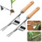 Genérico Extractor de Malezas Jardín, Herramienta Manual con Mango, ango Largo, Garras de Acero Inoxidable, Pedal Resistente, Removedor de Malas Hierbas, Desmalezado Efectivo, Longitud (2PCS)