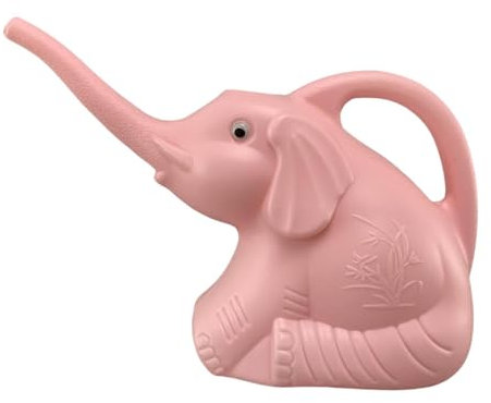 LOVIVER 1.8L Arrosage en Forme d'Éléphant, Plante Arroser avec Bec Long Anti-Éclaboussure, Arrosoir de Jardin en Plastique Léger avec Poignée Ergonomique, Idéal pour Jardin/Balcon, Style D, Rose