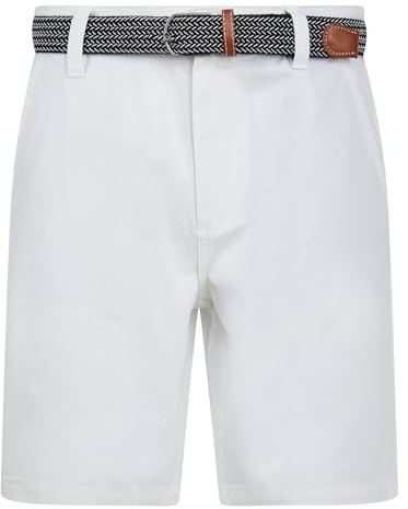 Kensington Eastside Mulligan Cotton Twill Chino Shorts with Woven Belt in Bright White XXL