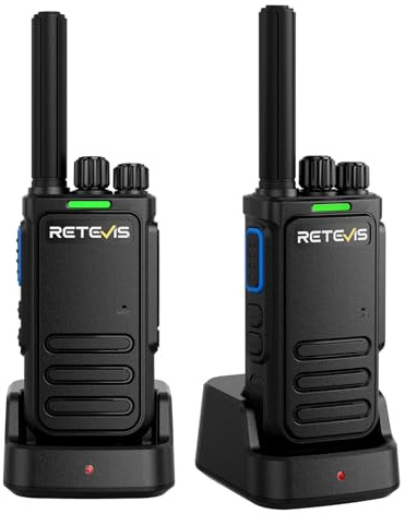 Retevis B64 Erwachsenen-Funkgeräte, AI-Dual Noise Cancelling Walki Talki | Deutsche Sprachansagen, KI-Zwei-Wege-Rauschunterdrückung, 2 Ladeoptionen, 1200 mAh Akku & kabellose Kopplung