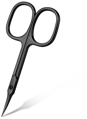 URAQT Nagelschere Hautschere, Nagelhautschere Nagelscheren Nagelhautzange aus Rostfreiem Edelstahl, Baby Fingernagelschere mit Gebogener Spitze, Nail scissors für Fuß und Fingernägel (Schwarz）