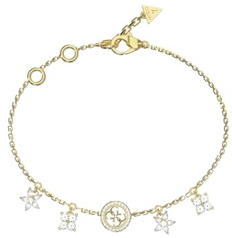 GUESS Armband Secret Garden Flower Charms Bracelet Yellow Gold goldfarben