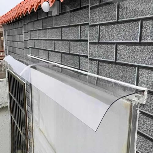 Tettoie Per Esterno In Pvc, Pensilina Tettoia in Policarbonato Alveolare Trasparente Copriporta e Finestra,Varie Dimensioni,A-40x150cm