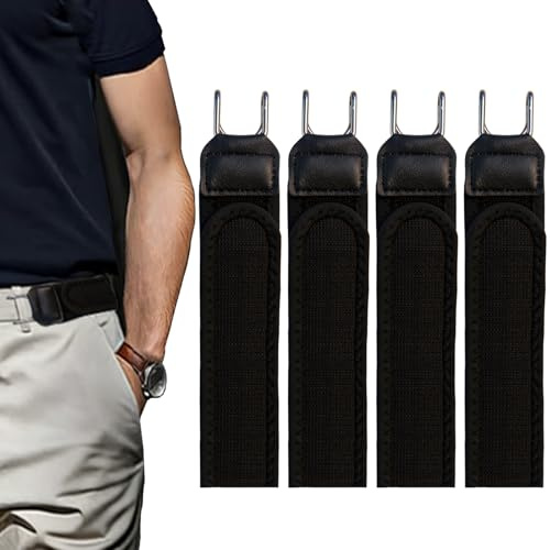 FLYGRRIV Gürtel Ohne Schnalle, Elastischer Schnallenloser Gürtel Herren & Damen, Buckle Less Belt mit Metallhaken, Verstellbar mit Klettverschluss, Komfortabel und Einfach zu Bedienen