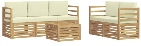 vidaXL Sofagarnituren Massivholz Akazie, Garten Lounge, langlebige Ecksofa, Moderne Möbel für Terrasse, Bequeme Sitzecke zum Entspannen