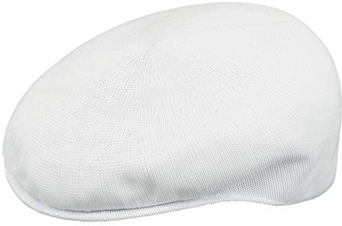 Kangol Tropic Summer Flatcap 504 Schiebermütze Schirmmütze Herrencap Sommercap Damencap Pepe Damen/Herren - mit Schirm Winter Herbst Frühjahr Sommer Herbst-Winter Frühling-Sommer - XL (60-61 cm) weiß