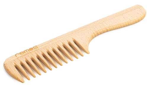 REMOS Holzkamm mit Griff aus heimischem Buchenholz 22 cm mit grober Zahnung