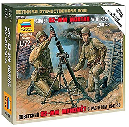 Zvezda - Z6109 - Maquette - Mortier Soviétique et Servants - Echelle 1:72