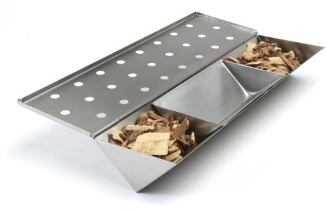 Charcoal Companion Gas Grill V-Räucherkasten mit Reservoir, silber, 6.35 x 35.05 x 11.3 cm, CC4081