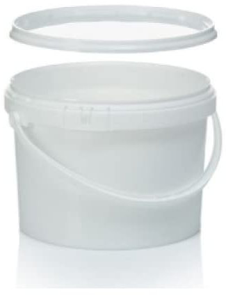 NEW 5 x 2.5 L, Ltr, Litre Plastic Buckets with Lids