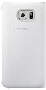 Samsung Custodia Flip Wallet in finta pelle per Galaxy S6 Edge, Bianco