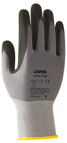 Uvex 60585 7 Unilite 7700 Safety Glove, Size: 7, Grey, Black