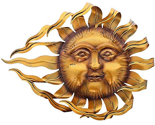 SIDCO Sonne Metall Garten Deko Wand Hänger Sonnenstrahlen Wanddeko Wandschmuck Outdoor