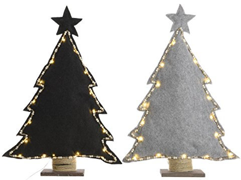 Kaemingk LED Filz Baum mit Perlen Weihnachtsbaum schwarz oder grau H ca 70 cm Stückpreis