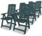 vidaXL 6X Gartenstuhl Verstellbar Witterungsbeständig Hochlehner Klappstuhl Liegestuhl Klappsessel Gartenstühle Stuhl Stühle Kunststoff Grün
