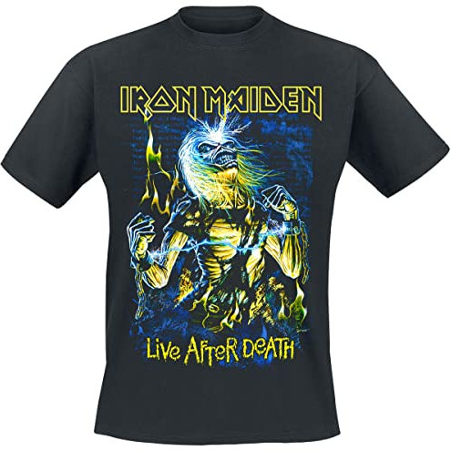 Iron Maiden Live After Death Unisexe T-Shirt Manches Courtes Noir L