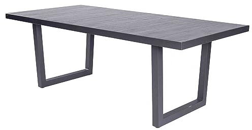 Möbel Jack Gartentisch Esstisch Terrassentisch Balkontisch | Aluminium | Keramik | Braun| 200x100 cm