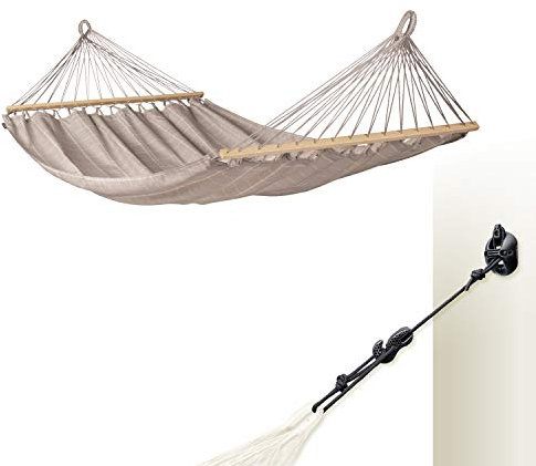 LA SIESTA - Alisio Toucan – Double hamac d'extérieur + CasaMount Black – Fixation multi-usages
