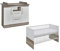 arthur berndt SELINA Babyzimmer Sparset 2-teilig, Kinderbett (70 x 140 cm) und Wickelkommode mit Wickelaufsatz Platinum Oak/Weiß - Made in Germany