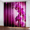 SJYHNB Verdunkelungsvorhange 2er Set Fuchsia Orchidee Kinderzimmer Verdunkelungsvorhang Wärmeisolierte Gardinen mit Ösen Polyester 3D Effekt Druck Vorhänge 2 x B140 x H175 cm