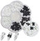 Nail Art Charms, 3D Nail Jewels Black White Bow Shape Pearl Nail Art Decoration Nail Accessories for Women Girls (Black&White Bow)
