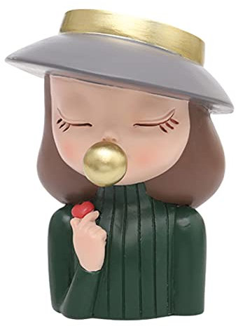 JIAHUA Vaso per fiori per viso, piante grasse, vaso per fiori in resina creativa, vaso per viso, testa femminile, fatto a mano, piccolo vaso per piante in resina 3D per interni ed esterni