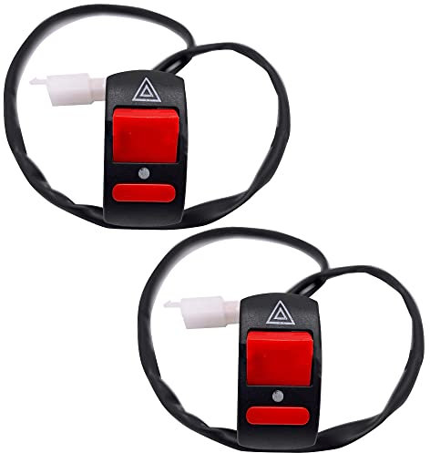 VOANZO 2 unids advertencia doble luz intermitente interruptor moto manillar interruptor para motocicleta Quad Dirt Bike ATV Scooter