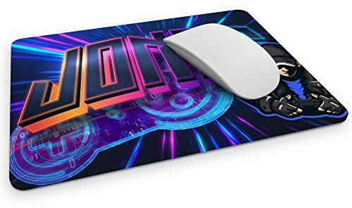 timalo® Individuelles Gamer Mousepad mit Namen Bedrucken lassen | Mauspad Gaming Bild Konsole Neon | Mousepad-g-09