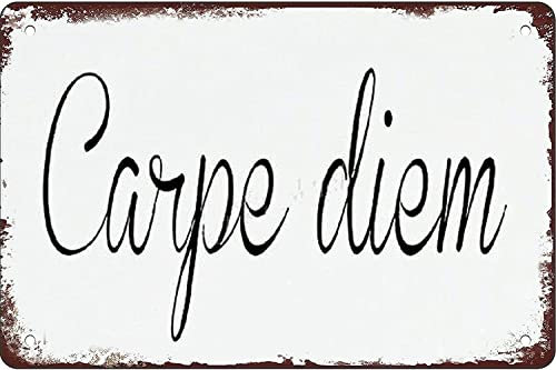 Carpe Diem Metall-Blechschild, 20,3 x 30,5 cm, Retro, Vintage-Stil, Raumdekoration, Wandkunst, Bar, Wanddekoration