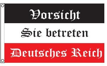 Stormflag Deutsches Reich Kaiserreich Flagges 2x3ft Flagge Deutschland Vorsicht Sie betreten deutsches Reich Fahne 60x90cm Polyester Pongee 90g mit Ösen mit Doppelnadel genäht.
