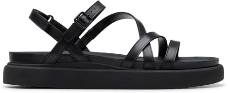 Clarks Femme Aristella Rose Sandale, Black Leather, 42 EU