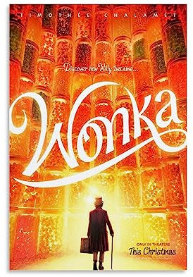 V BY N Wonka Poster, Vintage-Kunst, Raumdekoration, ästhetische Schlafzimmerdekoration, Leinwandposter für Schlafzimmer, 60 x 90 cm, ungerahmt