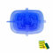6 PCS Silicone Case,Fresh Covers, Sealing Lids,Cup Sleeves, Bowl Covers, Fruit Food Fresh Covers, Stretchy Covers, Cold and Heat Resistant, Reusable, Stretchable (Rectangle, Blue)