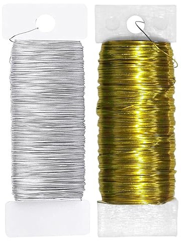 Anwangda Basteldraht, Metalldraht, Flexibler, biegsamer Basteldraht, anlaufbeständiger Schmuckdraht aus blankem Kupfer, DIY-Kunsthandwerk, Gartenarbeit, Bildhauerei, verbesserter Draht(size:2 Rollen)
