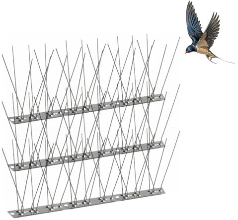 Ahuyentador Palomas, Pinchos Antipalomas, Puas Repelentes Aves, Tiras Espanta Palomas, Evita Eficazmente Que Los Pájaros Aniden y Defequen, para Tejados, Balcones, Ventanas, 3 Piezas, 25cm