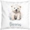 LIEBTASTISCH - Bär Kissen - Personalisiert mit Wunschnamen - Kinderkissen - Dekokissen - Tiere - Junge - Mädchen - Geschenk - 40cm x 40 cm Kissen mit Füllung. (Bär 1)