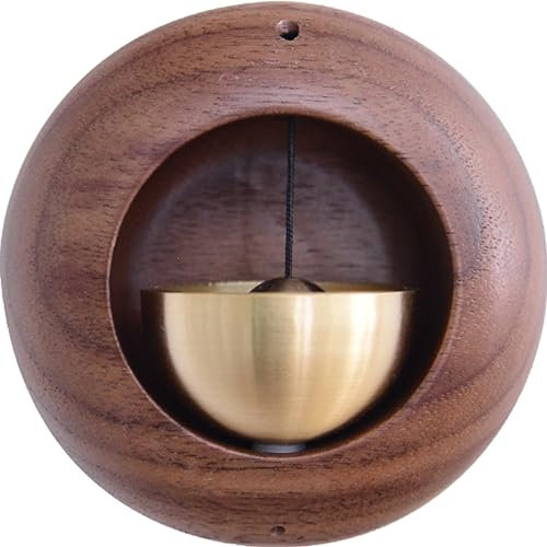 Glocke mit Handgefertigter Holzdekoration, Willkommenstürklingel, Kühlschrankmagnet, Türklingel, Büroschmuck, Ladenbesitzerglocke, Hängende Dekoration für den Eingang (Runden)