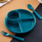 BBTISG Platos de Cena Divididos, 3 Compartimentos para Control de Porciones Platos de Dieta Divididos Bandeja Reutilizable para Niños, Adultos, Aptos para Microondas (verde)
